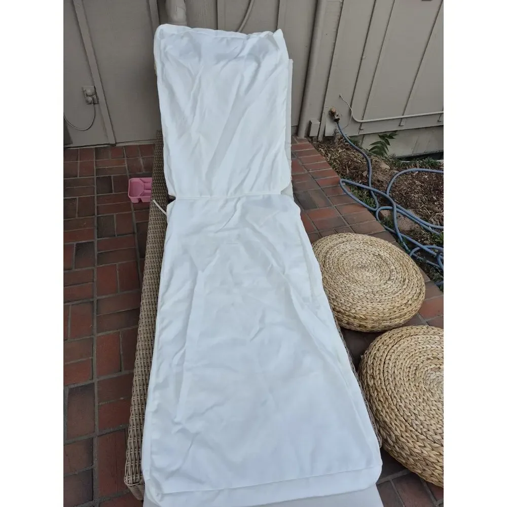 Pottery Barn Universal Single Chaise Lounge Outdoor Furniture Cover White Patio
